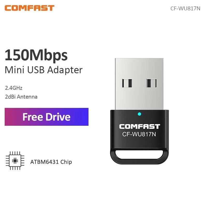 COMFAST-̴  ̺ USB  WiFi , 2.4GHz 150Mbps PC Ʈũ ī Win7/8/10/11  802.11N WiFi 